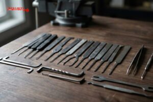 Locksmith tools and professional junk removal services.